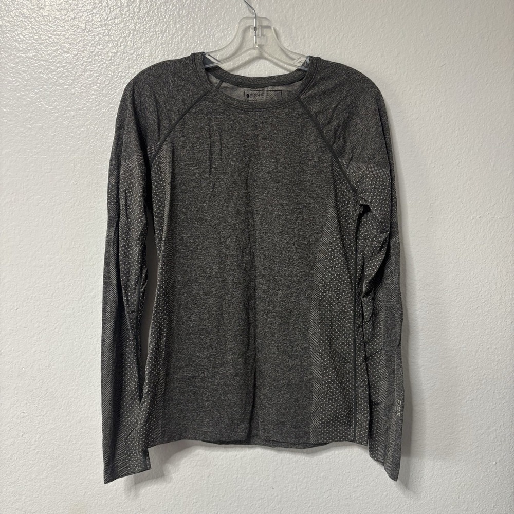 FIGS Salta Seamless Long Sleeve Underscrub T Shirt Top Large Graphite Gray